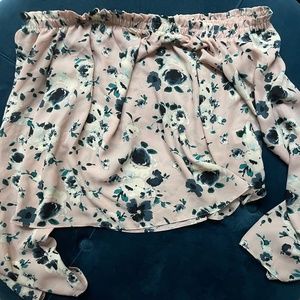 Bell sleeve off the shoulder top